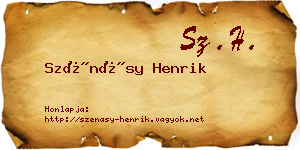 Szénásy Henrik névjegykártya