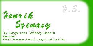 henrik szenasy business card