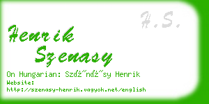 henrik szenasy business card